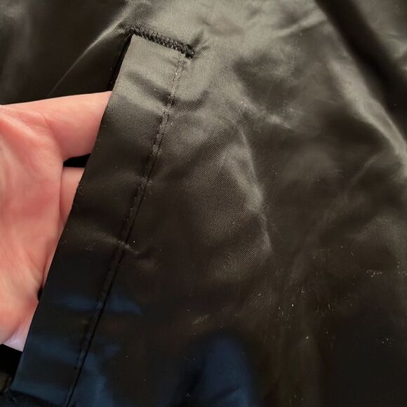 Vintage NFL Pittsburgh Steelers Locker Line Black Satin Bomber Snap Up Jacket- X - Picture 6 of 16